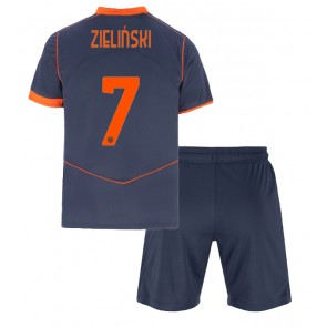 Lacne Dětský Futbalové dres Inter Milan Piotr Zielinski #7 2025-26 Krátky Rukáv - Tretina (+ trenírky)